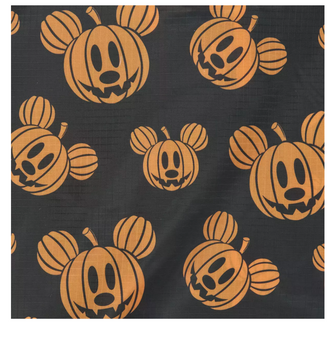 Disney Parks Halloween Mickey Jack-o'-Lantern Halloween Packable Tote Bag New