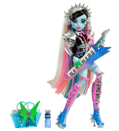 Monster High Doll Amped Up Frankie Stein Rockstar with Instrument & Accessories