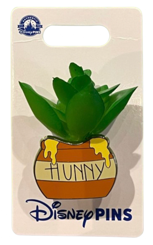 Disney Parks Winnie the Pooh Hunny Pot Succulent Plant Pin New With Card