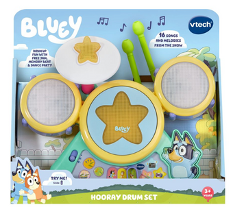 Disney VTech Bluey Hooray Drum Set Toy New with Box