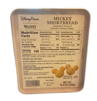 Disney Parks Walker's Speyside Tin - Mickey Shortbread Cookies New With Box