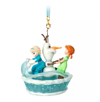 Disney Frozen Olaf Anna Elsa Singing Sketchbook Christmas Tree Ornament New Tag