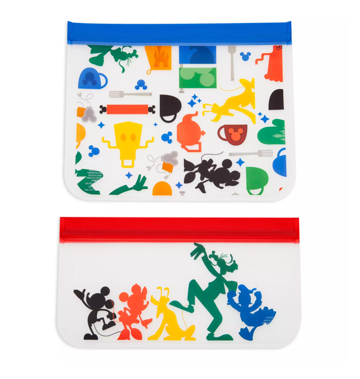 Disney Parks Mousewares Mickey and Friends Reusable Food Storage Bag Set New