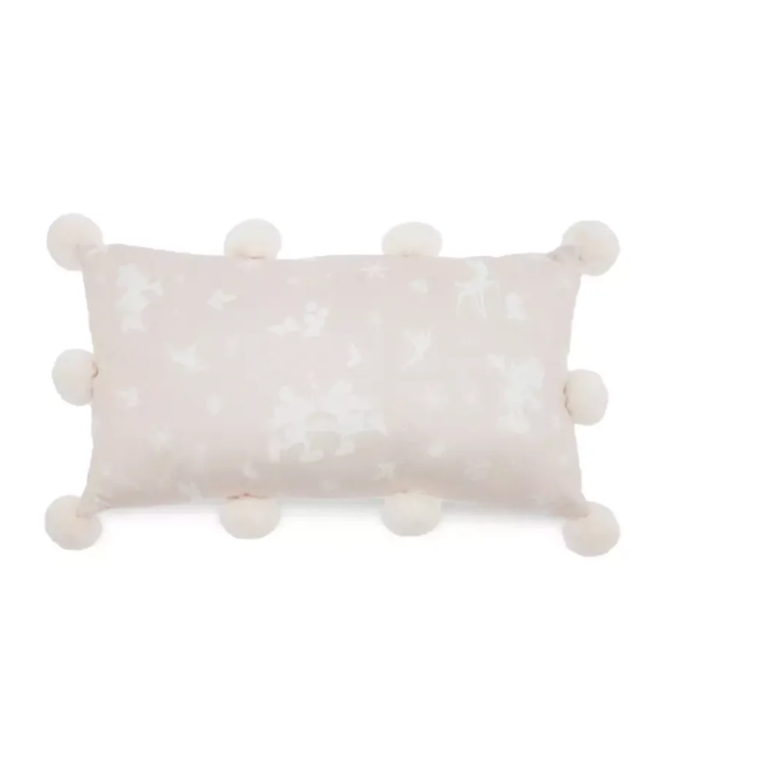 Disney Icy Winter Stay Cozy Mickey Icon Pom Pom Throw Pillow New with Tag