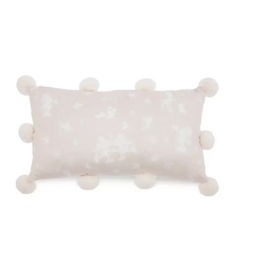 Disney Icy Winter Stay Cozy Mickey Icon Pom Pom Throw Pillow New with Tag