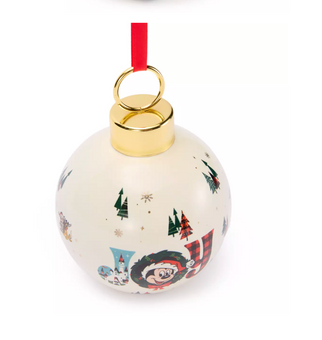 Disney Parks Mickey Castle Plaid Joy Ball Christmas Ornament New with Tag