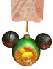 Disney Parks Walt Disney Tinker Bell Icon Mickey Ears Glass Christmas Ornament