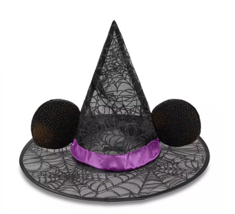 Disney Parks Halloween Minnie Witch Hat with Golden Flecks For Adults New w Tag