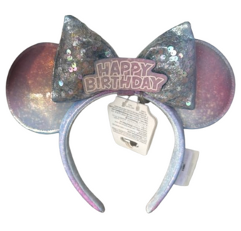Disney Parks Happy Birthday Minnie Ear Headband Sequined New With Tag