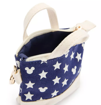 Disney Parks Mickey Mouse Icon Americana Micro Canvas Tote Bag Charm New W Tag