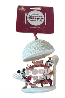 Disney Parks Epcot Food & Wine 2025 Festival Mickey Mouse Christmas Ornament New