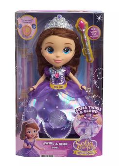 Disney Sofia Swirl & Sing Interactive Doll Sofia the First Royal Magic Toy New