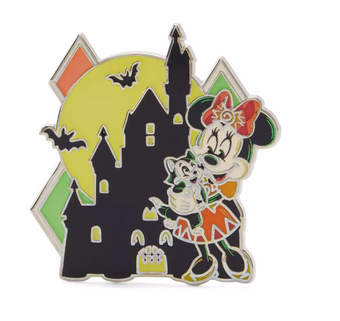 Disney Parks Halloween Minnie Figaro Happy Halloween Glows in the Dark Pin New