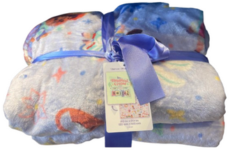 Disney Parks It’s a Small World Fleece Throw Blanket Lilac Soft New With Tag