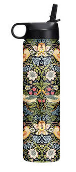 Rain Caper WATER BOTTLE 24OZ - WM MORRIS "STRAWBERRY THIEF" New With Box