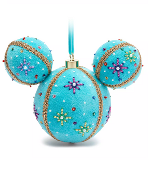 Disney Parks Mickey Icon Beaded Fantasyland Castle Christmas Ornament New w Tag