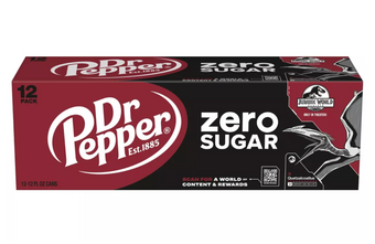 Dr Pepper Zero Sugar Soda Quetzalcoatlus Jurassic World 12 pk 12 fl oz Cans