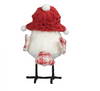 Holiday Time Red and White Fabric Bird with Red Hat Christmas Decoration New