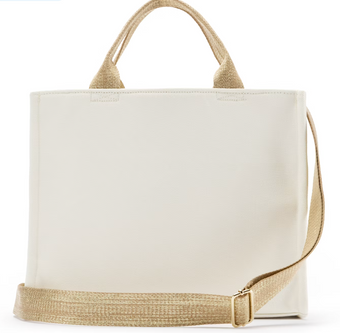 Disney Parks Walt Disney World Castle Canvas Tote Bag Gold White New With Tag