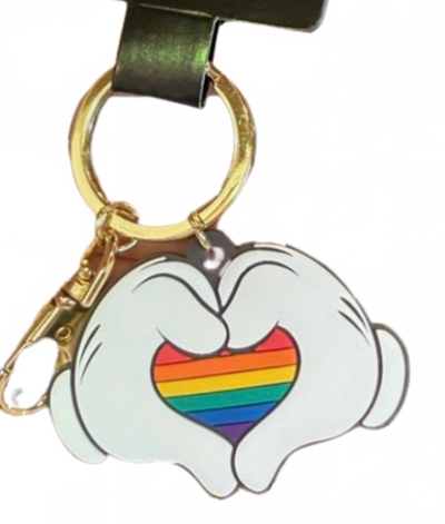 Disney Parks Mickey Mouse Heart Hands Keychain Pride Collection New with Tag