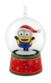Hallmark Despicable Me Minions Christmas Musical Globe Ornament New with Box