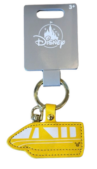 Disney Parks WDW Logo Mania Monorail Yellow Keychain New With Tag