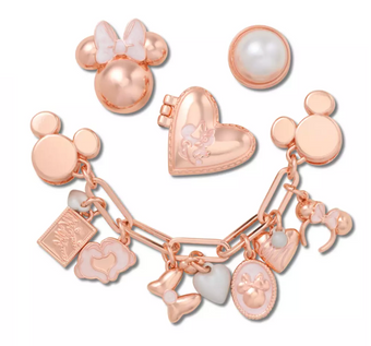 Disney Parks Mickey and Minnie Mouse Rose Gold Jibbitz Charm Set Crocs New W Tag