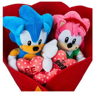 Valentine 2024 Sonic the Hedgehog and Amy Rose Plush Bouquet New with Tag