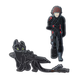 Universal Studios How To Train Your Dragon Hiccup & Toothless Pin Set New W Card