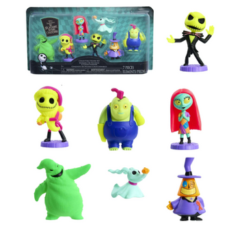 Disney Nightmare Before Christmas Jack Sally Zero Mini Figure 7-Pack Toy New