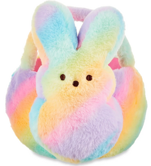 Peeps Plush Easter Basket, Rainbow New With Tag