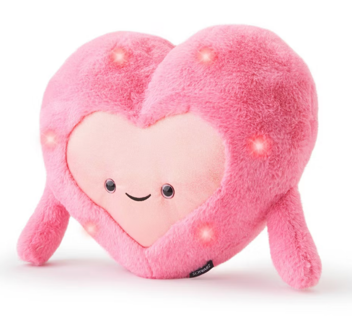 FAO Schwarz 12" Valentine Pink Glow Brights Heart Plush New with Tag