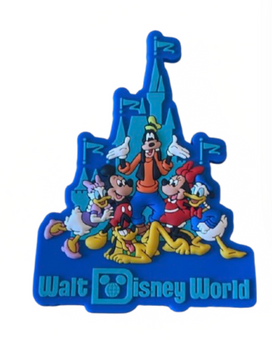 Disney Parks Cinderella Castle Mickey Mouse & Pals Rubber Magnet New with Tag