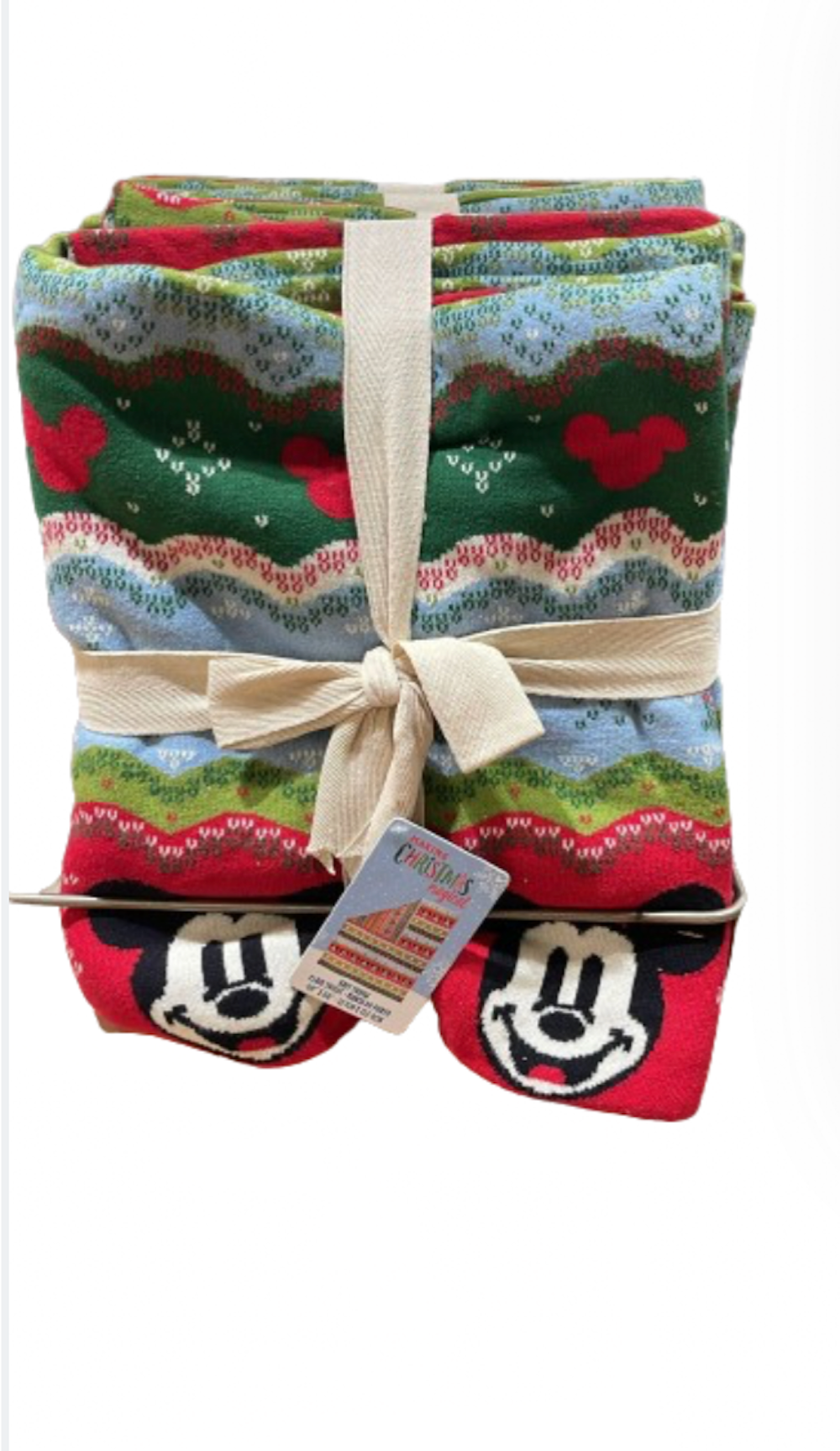 Disney Parks Mickey Minnie Making Christmas Magic Knit Throw New with Tag
