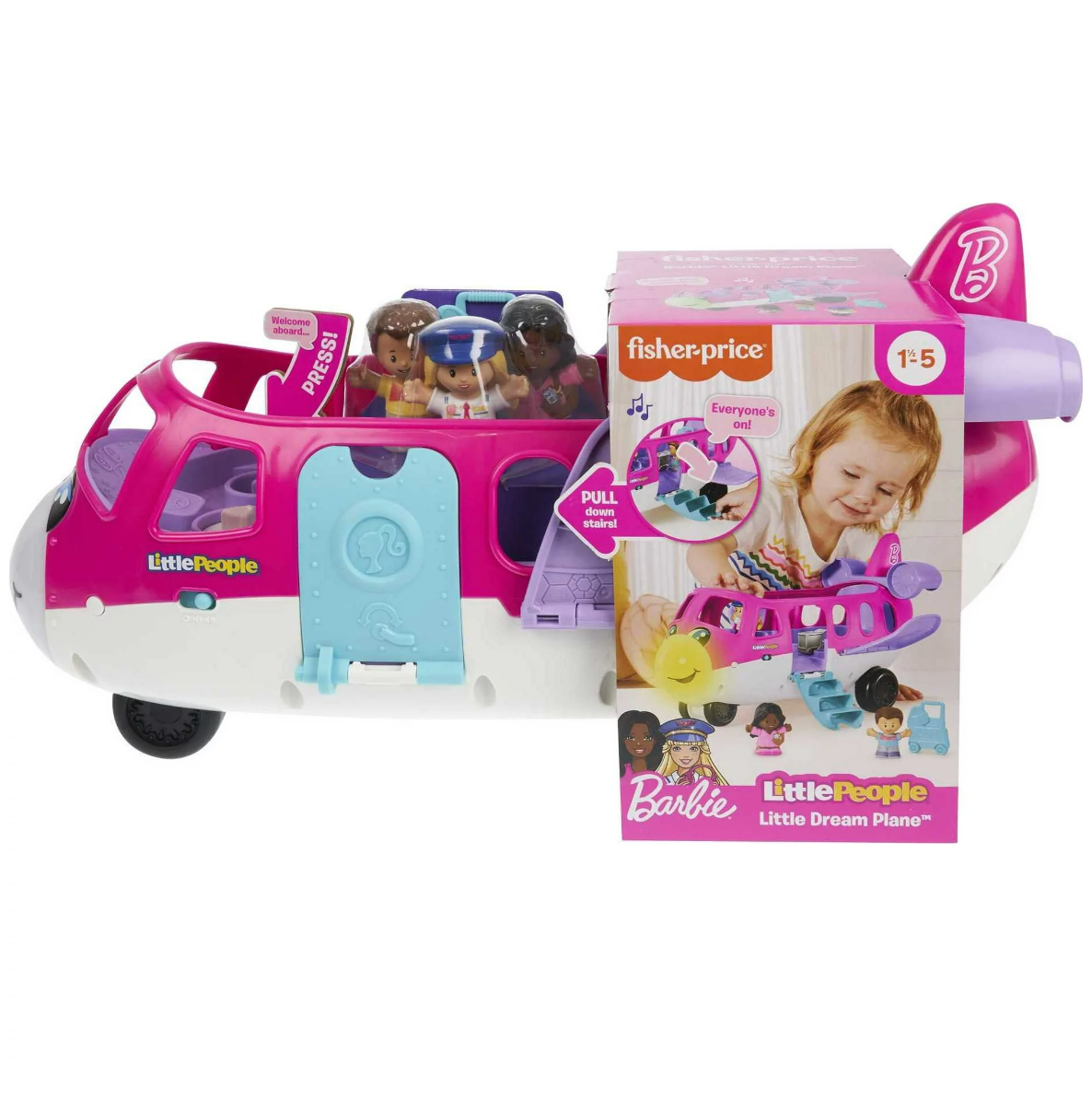 Little People Barbie Little Dream Plane Toy with Lights Music and 3 Figures New