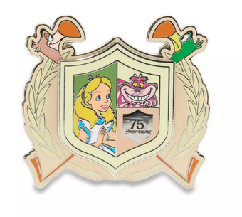 Disney Parks Alice in Wonderland 75th Anniversary Flamingo Crest Pin Limited New