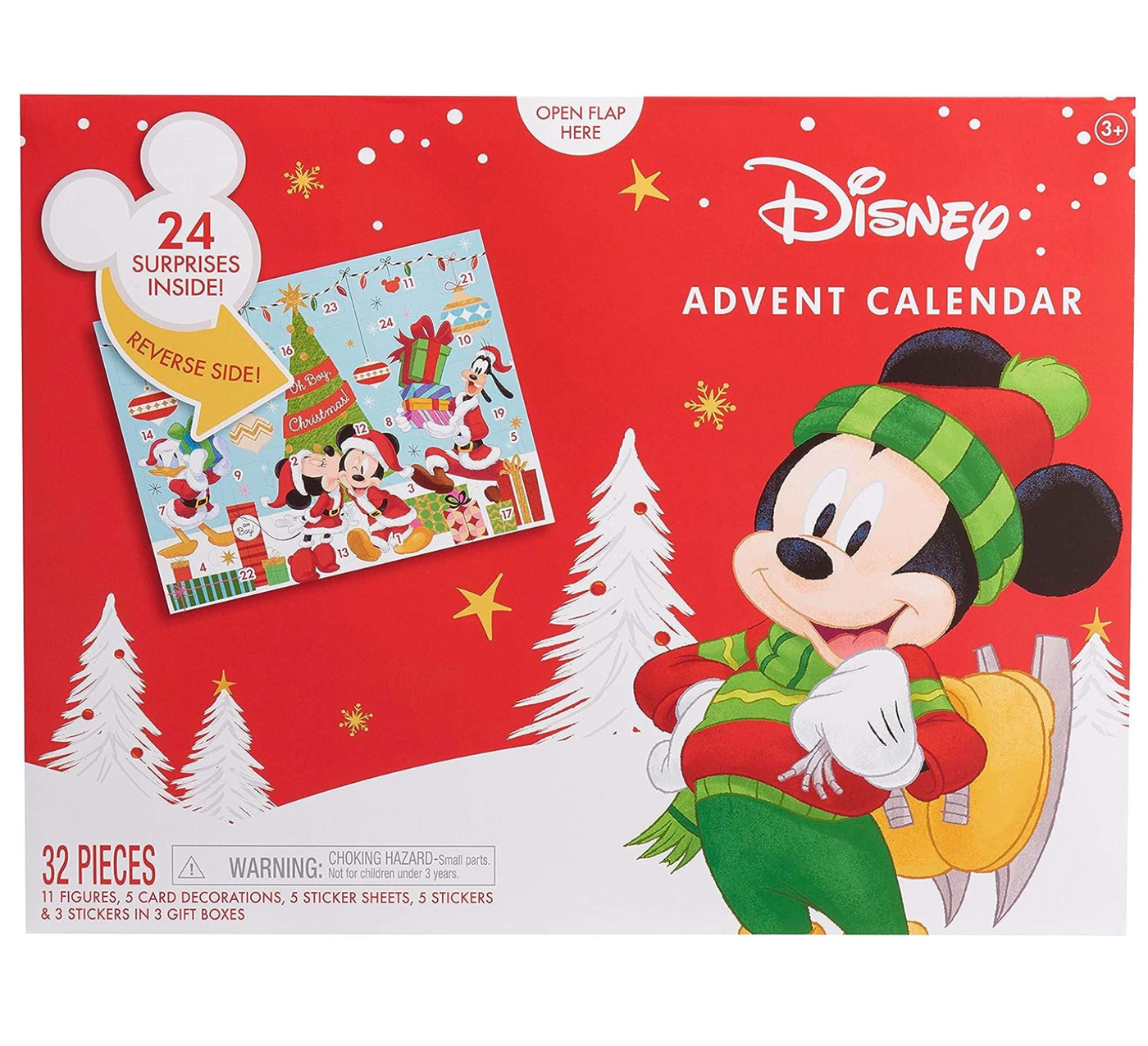 Disney Mickey Classic Advent Calendar 32 Pieces Figures Decorations Stickers New