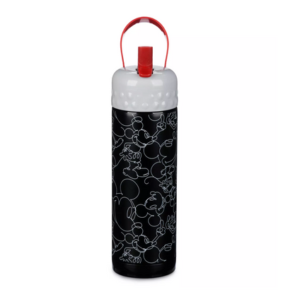 Disney Mickey Stainless Steel Water Bottle with Built-In Straw New