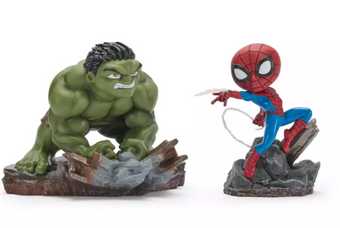 Disney Parks Hulk and Spider-Man Minico Figures from Iron Studios D23 New W Tag