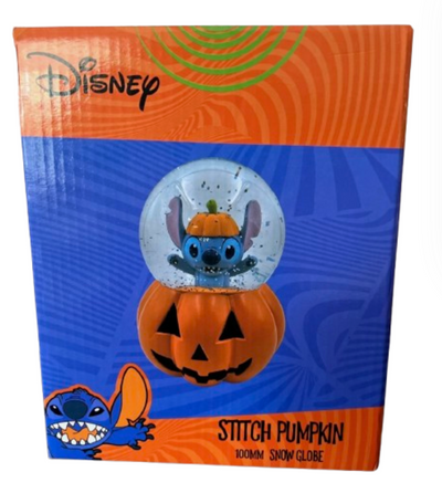 Disney Stitch Pumpkin Snow Globe New Lilo & Stitch Jack O Lantern Halloween