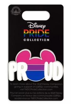Disney Parks Mickey Proud Icon Pin Bisexual Flag Pride Collection New with Card