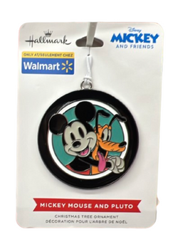 Hallmark Disney Mickey Mouse and Pluto Metal Christmas Ornament New With Tag