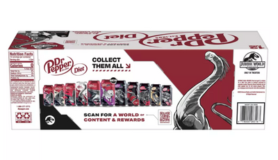 Diet Dr Pepper Soda Titanosaurus Jurassic World Rebirth 12 pk 12 fl oz Cans
