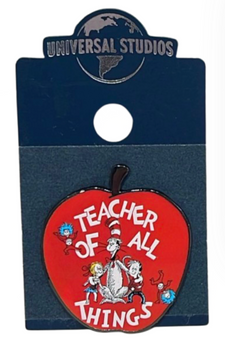 Universal Studios Dr. Seuss Teacher of all Things Red Apple Pin New With Tag