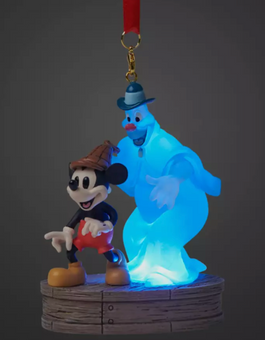 Disney Parks Halloween 2024 Mickey & Ghost Light-Up Christmas Ornament New Tag