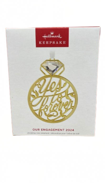 Hallmark Keepsake Our Engagement 2024 Metal Christmas Ornament New with Box