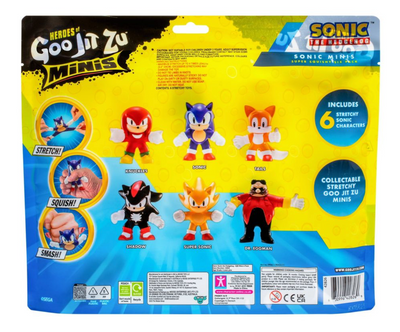 Goo Jit Zu Sonic the Hedgehog Super Squishy Mini Figure Set - 6pk New With Box