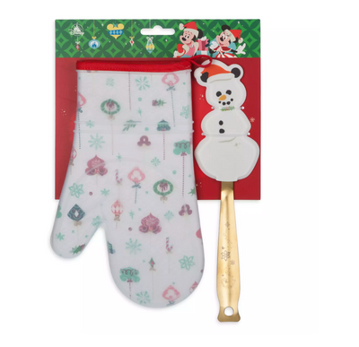 Disney Classics Christmas Holiday Snowman Oven Mitt and Spatula Set New w Card