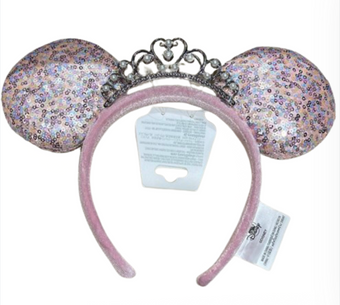 Disney Parks Minnie Mouse Ear Headband Pink Party Bow Princess Crown New W Tag