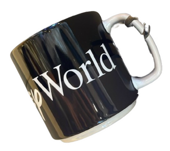 Disney Parks Walt Disney World Logo Mania Black Coffee Mug New With Tag